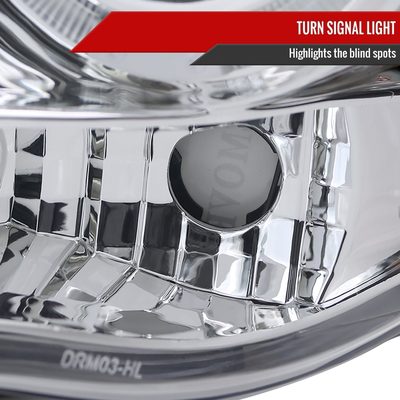 2002-2005 Dodge RAM 1500/ 03-2005 RAM 2500 3500 Dual Halo Headlights Chrome
