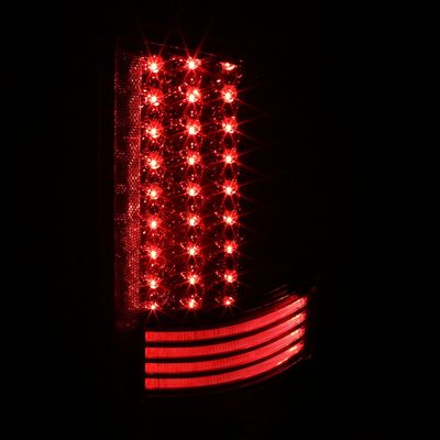 2002-2006 Dodge RAM V2 LED Tail Lights Chrome Housing/Red Clear Lens