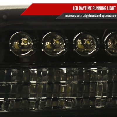 1999-2002 Chevy Silverado/ 00-2006 Tahoe Suburban LED Bumper Lights Chrome Smoke