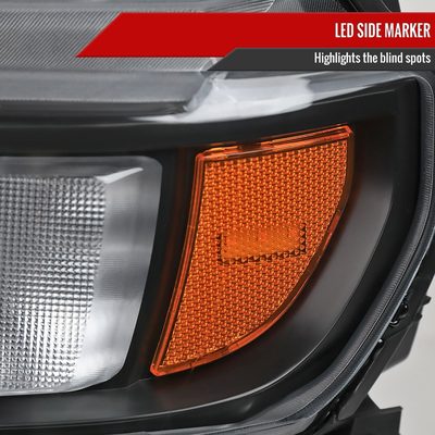 2019-2021 Chevy Silverado 1500 Full LED Projector Headlights LED Signal Black