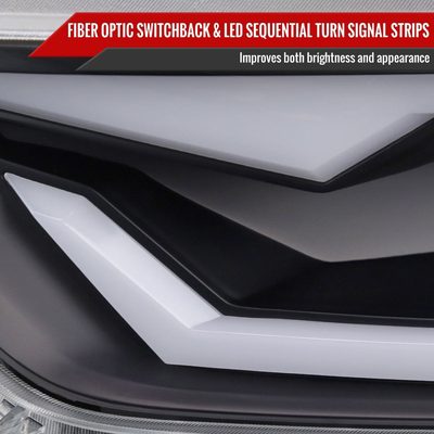 2015-2017 Ford Mustang/2018-2020 Shelby HID/Xenon LED Signal Headlights Black