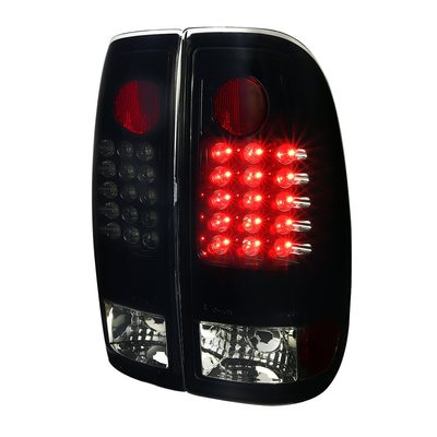 2008-2016 Ford F-250/350/450/550 Super Duty LED Tail Lights Glossy Black/Smoke