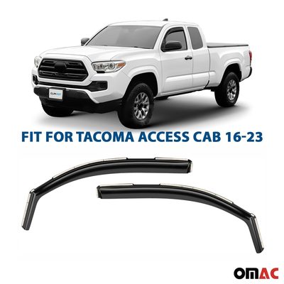 Clim Art Wind Deflectors for Toyota Tacoma 2016-2023 Access Cab Shatterproof 2x