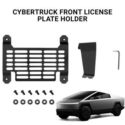 Cybertruck Front License Plate Holder | No-Drill, Anti-Theft Mounting Kit