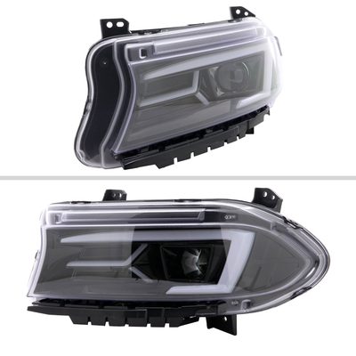 2015-2023 Dodge Charger LED Projector Headlights LED Turn Signal Jet Black