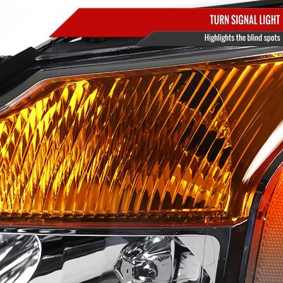 2004-2015 Nissan Titan/04-2007 Armada Factory Headlights Amber Reflectors Chrome