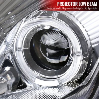 2000-2005 Mitsubishi Eclipse Dual Halo Projector Headlights Chrome/Clear Lens