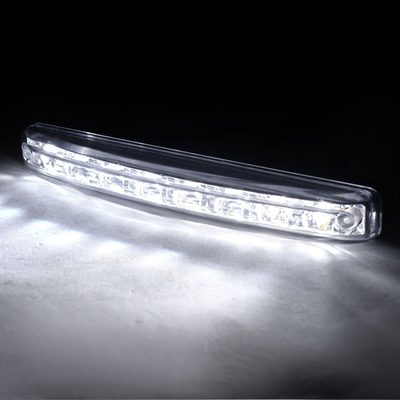 Universal 4W 8 LED 6000K Daytime Running Lights Chrome Housing/Clear Lens