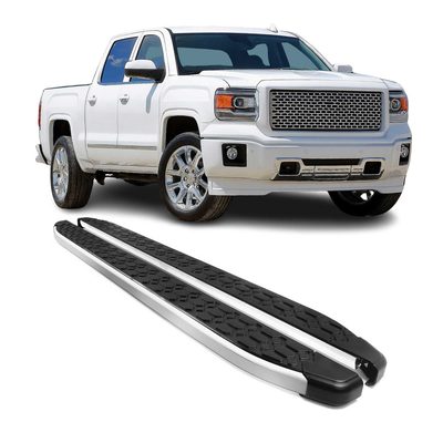 2014-2018 GMC Sierra 1500 2500HD 3500HD Running Boards Side Steps Silver & Black