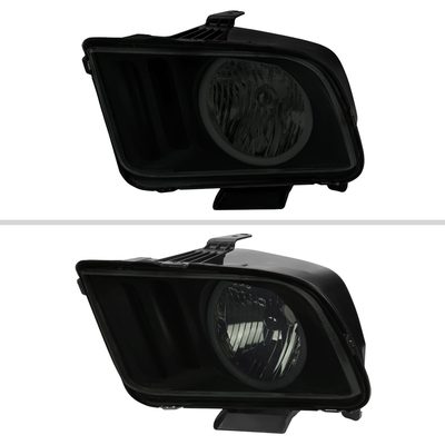 2005-2009 Ford Mustang LED Halo Factory Style Headlights Matte Black/Smoke