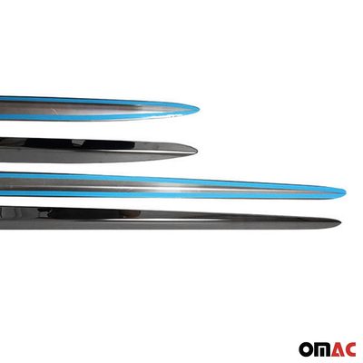 2016-2023 Fiat 500X Side Door Molding Trim Skirt Garnish Stainless Steel Dark 4 Pcs