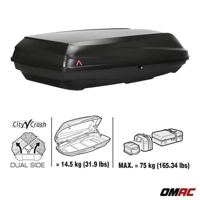 G3 Roof Box 17.7 cu ft PS UV-protected Matt Black Dual Side Opening