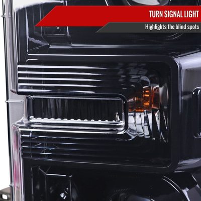 2017-2019 Ford F-250 F-350 F-450 F-550 LED C-Bar Projector Headlights Black