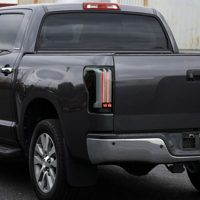2007-2013 Toyota Tundra Sequential White LED Bar Tail Lights Matte Black/Smoke