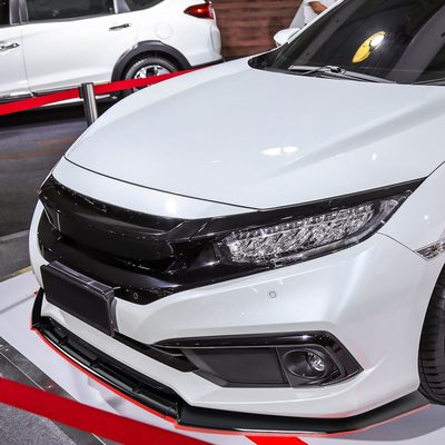 2017-2021 Honda Civic Si Glossy Black/Red Trim 3Pcs Front Bumper Lip Kit