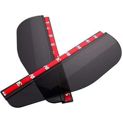 Universal Smoke PVC Plastic Car Rear View Side Mirror Rain Board Eyebrow 2Pcs
