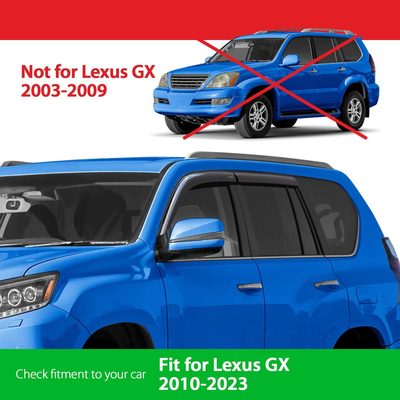 Goodyear Wind Deflectors for Lexus GX 460 2010-2023 Tape-On Premium Smoke 4Pcs