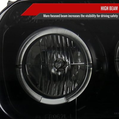 2005-2007 Ford Escape Dual Halo Projector Headlights SMD LED Light Black/Smoke