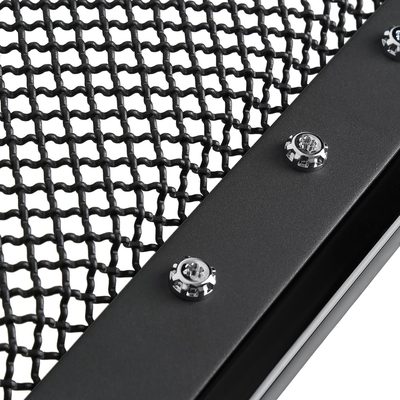 2009-2014 Ford F-150 Glossy Black ABS Rivet Style Grille w/ S.Steel Mesh