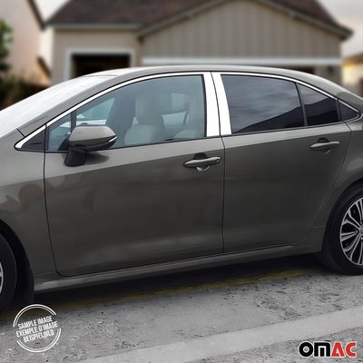 2018-2022 Toyota C-HR Window B Pillar Posts Door Trim Cover Stainless Steel Silver 4x