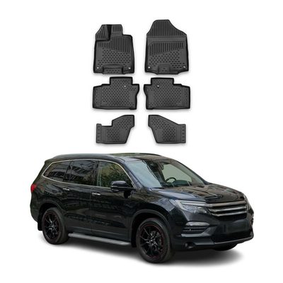 2019-2021 Honda Passport Floor Mats Liners Full Set All Weather Black