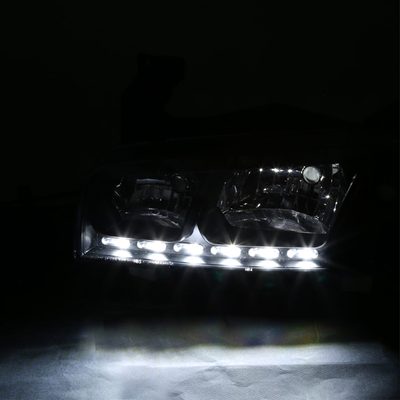 2006-2010 Dodge Charger 1PC LED Light Factory Headlights Amber Reflector Black