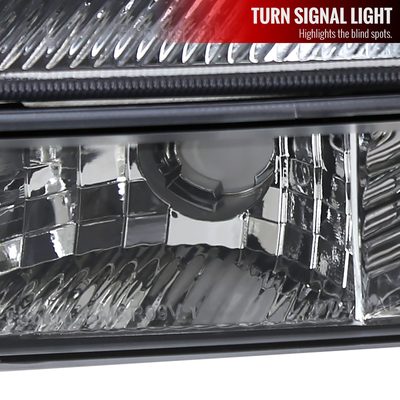 1999-2007 GMC Sierra/ Yukon/Yukon XL Factory Crystal Headlights Amber & Chrome