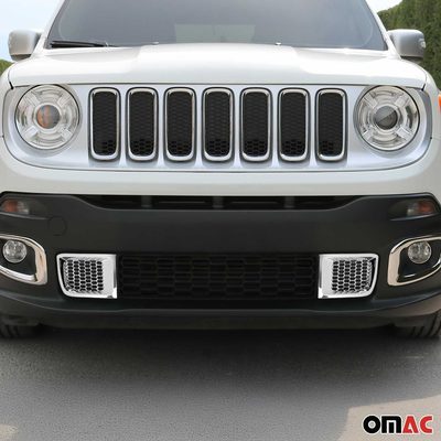 2015-2018 Jeep Renegade Front Bumper Trim Molding Chrome ABS 2Pcs
