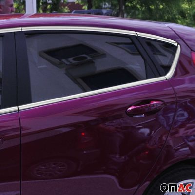 Window Molding Trim Set Streamer for Ford Fiesta 2011-2019 Stainless Steel 16Pcs