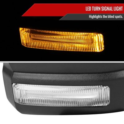 2015-2020 Ford F-150 Black Heated Side Mirror LED Turn Signal Passenger Side