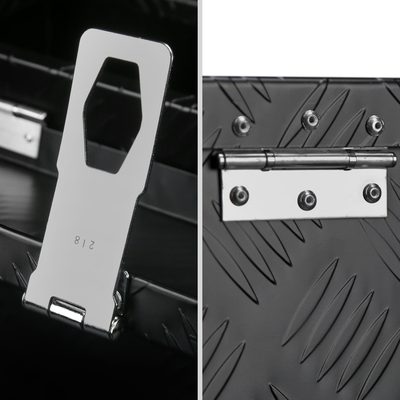 Universal 24" Heavy Duty Black Aluminum Tool Box w/ Side Handles Lock & Keys