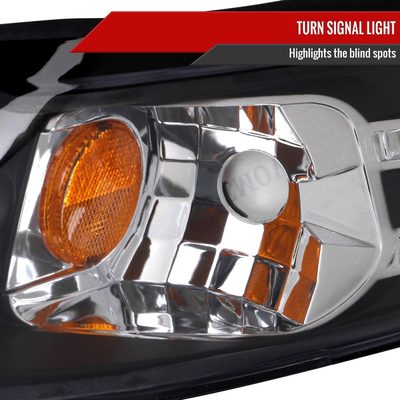 1999-2004 Ford Mustang Dual Halo Projector Headlights Matte Black/Clear Lens