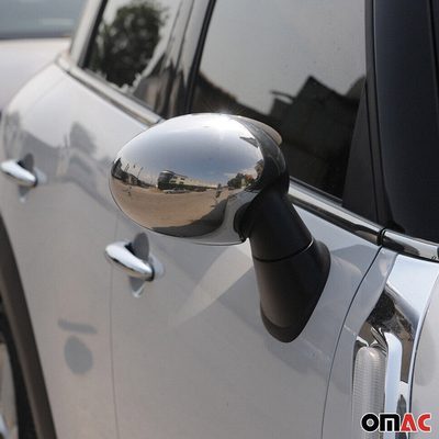 2008-2014 Mini Cooper Clubman R55 Side Mirror Cover Caps Stainless Steel Silver 2 Pcs