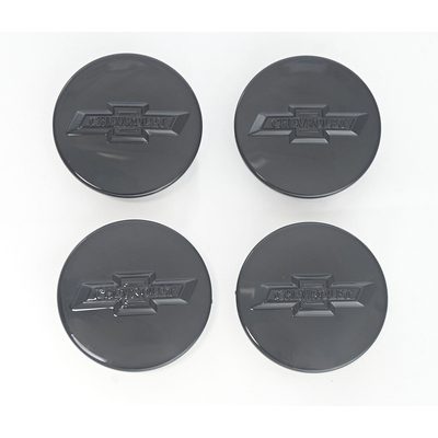 2013-2024 Chevrolet Malibu Licensed Wheel Cap Emblem Set Gloss Black 4Pcs ABS Plastic