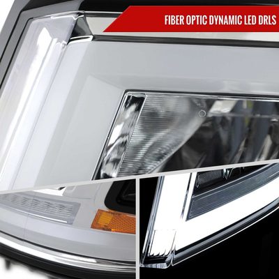 For Chevrolet Tahoe 2015-2020 Full LED DRL Sequential Headlights Chrome Housing Clear Lens