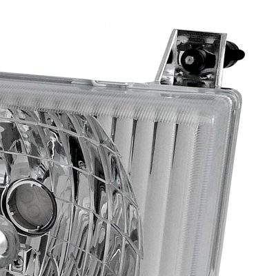1992-2006 Ford Econoline Factory Style Crystal Headlights Chrome/Clear Lens