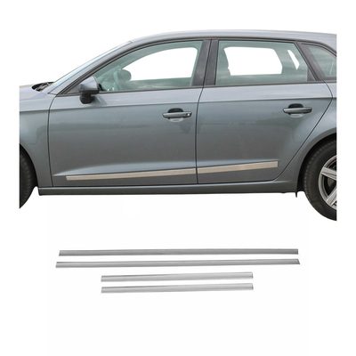 2011-2018 Volvo S60 Side Door Molding Trim Skirt Garnish Stainless Steel Silver 4 Pcs