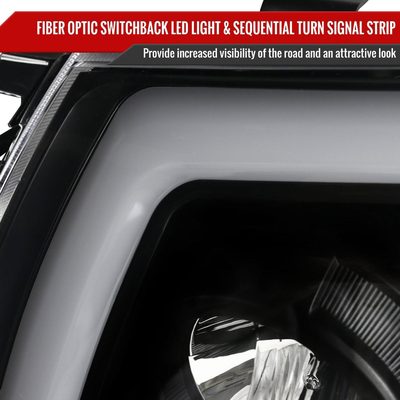 2005-2011 Toyota Tacoma LED Bar Projector Headlights Turn Signal Lights Black