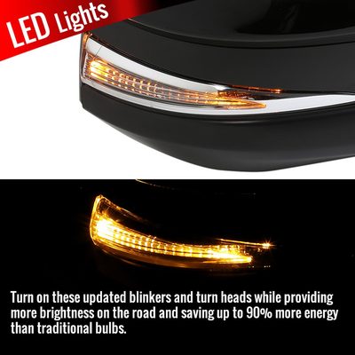 2013-2015 Toyota RAV4 Black 7Pin Heated Side Mirror LED Turn Signal Passenger