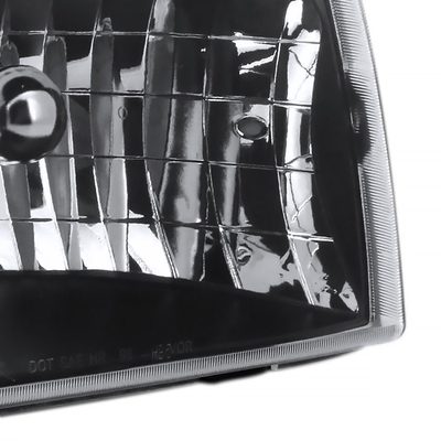 1998-2000 Ford Ranger Factory Style Crystal Headlights Matte Black/Clear Lens