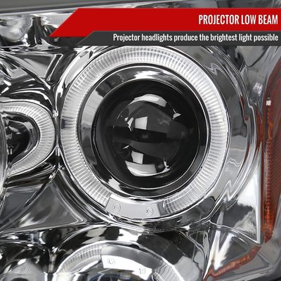 2005-2007 Dodge Magnum Dual Halo Projector Headlights Chrome/Clear Lens