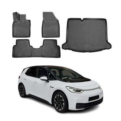 2020-2024 VW ID.3 Floor Mats & Cargo Liner Full Set All Weather Black