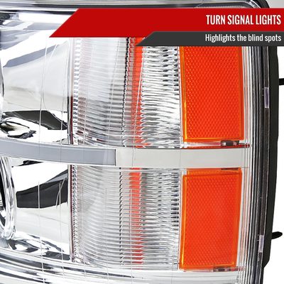 2007-2013 Chevy Silverado 1500 2500HD 3500HD Headlights LED Light Bar Chrome