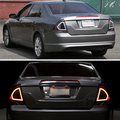 2010-2012 Ford Fusion LED Tail Lights Matte Black Housing/Clear Lens