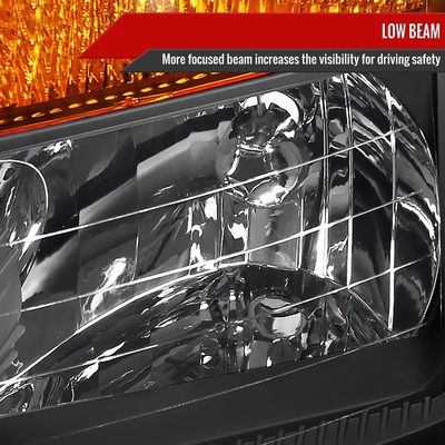 2004-2015 Nissan Titan/ 04-2007 Armada Factory Headlights Amber Reflectors Black