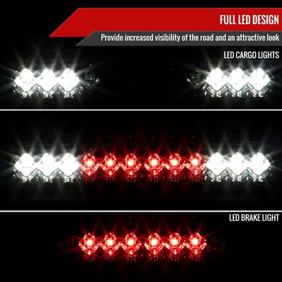1993-2016 Ford F-250/350/450/550/Ranger LED 3rd Brake Tail Light Chrome/Smoke