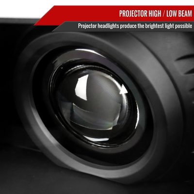 2005-2011 Toyota Tacoma LED Bar Projector Headlights Matte Black/Clear Lens