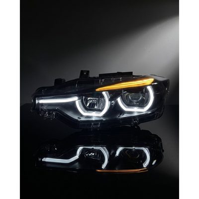BMW 3 Series F30 / F31 / F35 V3 Smoked Triple-Color LED Headlight Assembly (White / Yellow / Red DRL) 2012 - 2018 (Replaces 63117314531)