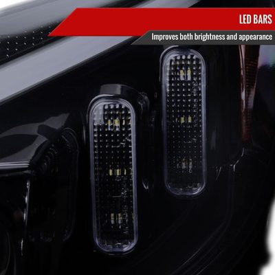 2015-2018 Mercedes-Benz C-Class W205 Signal Headlights Black/Light Smoke
