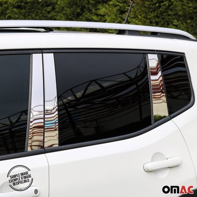 2012-2016 Honda CR-V Window B Pillar Posts Door Trim Cover Stainless Steel Silver 6x